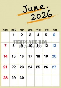 ２０２６年６月カ…