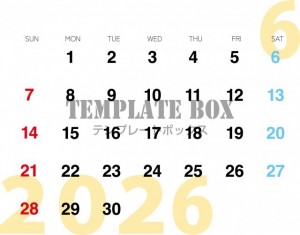 ２０２６年６月カ…