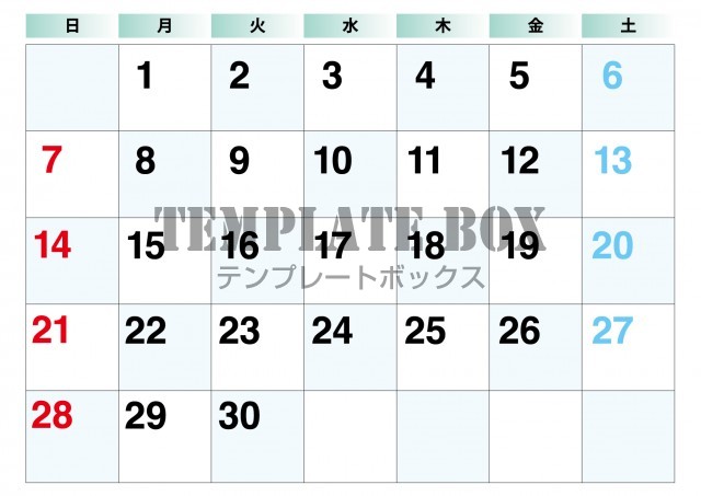 2026年6月カレンダー:横型おしゃれなカレンダー
