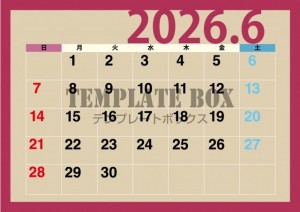 ２０２６年６月カ…