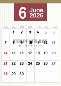 ２０２６年６月カ…