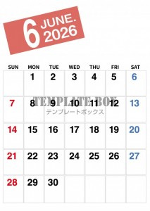 ２０２６年６月カ…