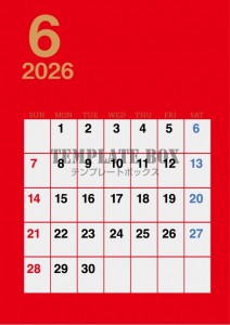 ２０２６年６月カ…