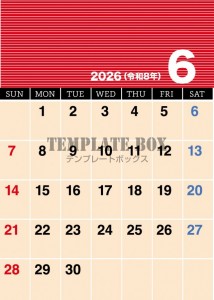 ２０２６年６月カ…