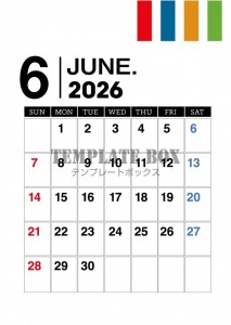 ２０２６年６月カ…