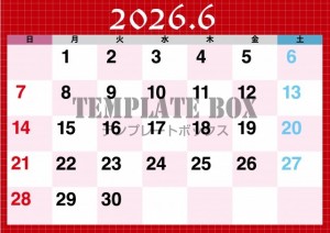 ２０２６年６月カ…