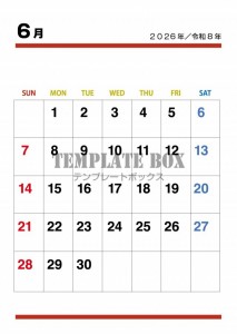 ２０２６年６月カ…