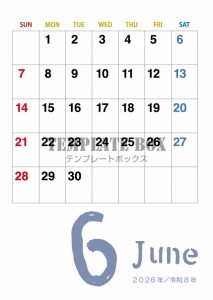 ２０２６年６月カ…