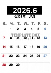 ２０２６年６月カ…