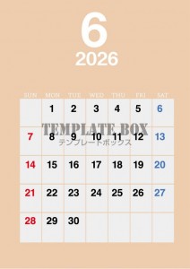 ２０２６年６月カ…