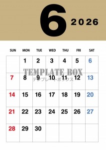 ２０２６年６月カ…