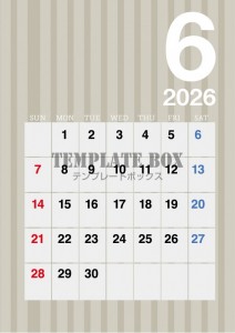 ２０２６年６月カ…