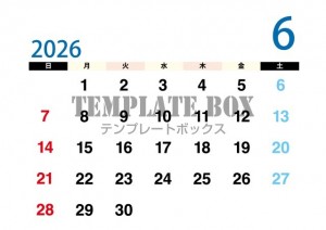 ２０２６年６月カ…