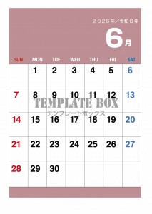 ２０２６年６月カ…