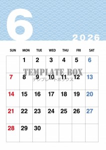 ２０２６年６月カ…