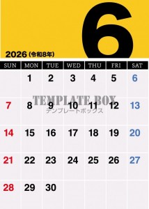 ２０２６年６月カ…