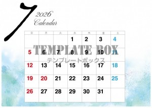 ２０２６年７月カ…