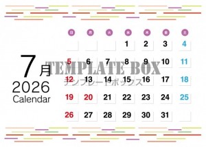 ２０２６年７月カ…