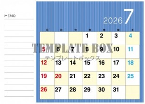 ２０２６年７月カ…