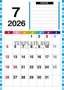 ２０２６年７月カ…