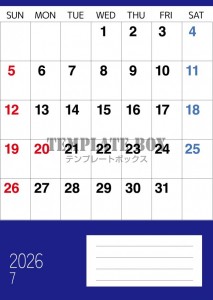 ２０２６年７月カ…