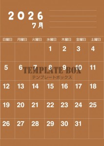 ２０２６年７月カ…