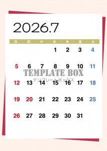 ２０２６年７月カ…