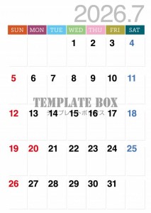 ２０２６年７月カ…