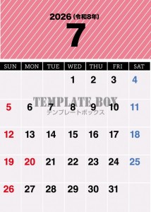 ２０２６年７月カ…