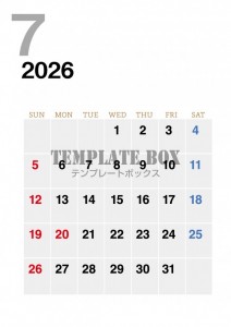 ２０２６年７月カ…