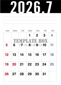 ２０２６年７月カ…