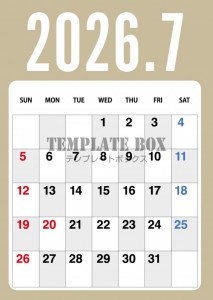 ２０２６年７月カ…