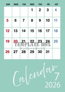 ２０２６年７月カ…