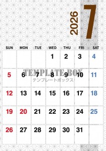 ２０２６年７月カ…