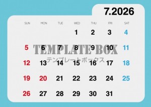 ２０２６年７月カ…