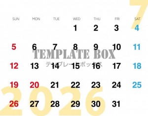 ２０２６年７月カ…