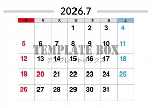 ２０２６年７月カ…
