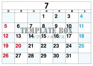 ２０２６年７月カ…