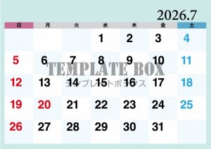 ２０２６年７月カ…