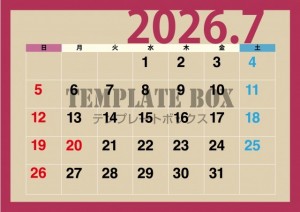 ２０２６年７月カ…