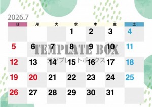 ２０２６年７月カ…