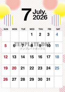 ２０２６年７月カ…