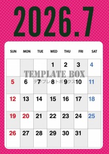 ２０２６年７月カ…