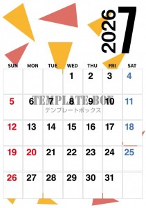 ２０２６年７月カ…