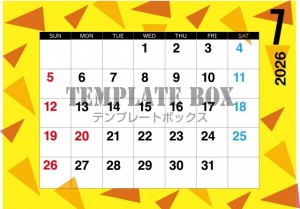 ２０２６年７月カ…