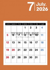 ２０２６年７月カ…