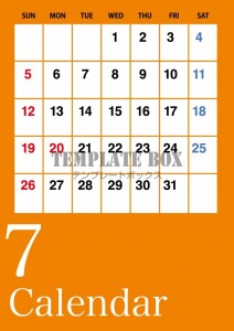 ２０２６年７月カ…