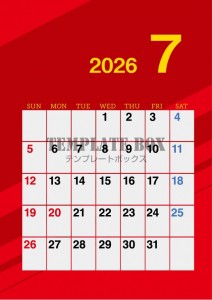 ２０２６年７月カ…