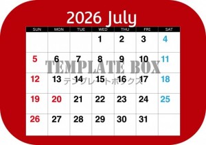 ２０２６年７月カ…