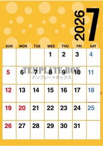 ２０２６年７月カ…